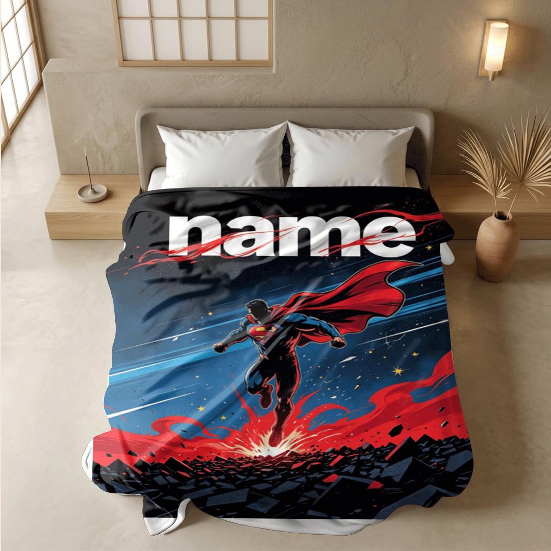 Storm Superman print single blanket cool portable blanket kid blanket Customized name sofa blankets birthday gift