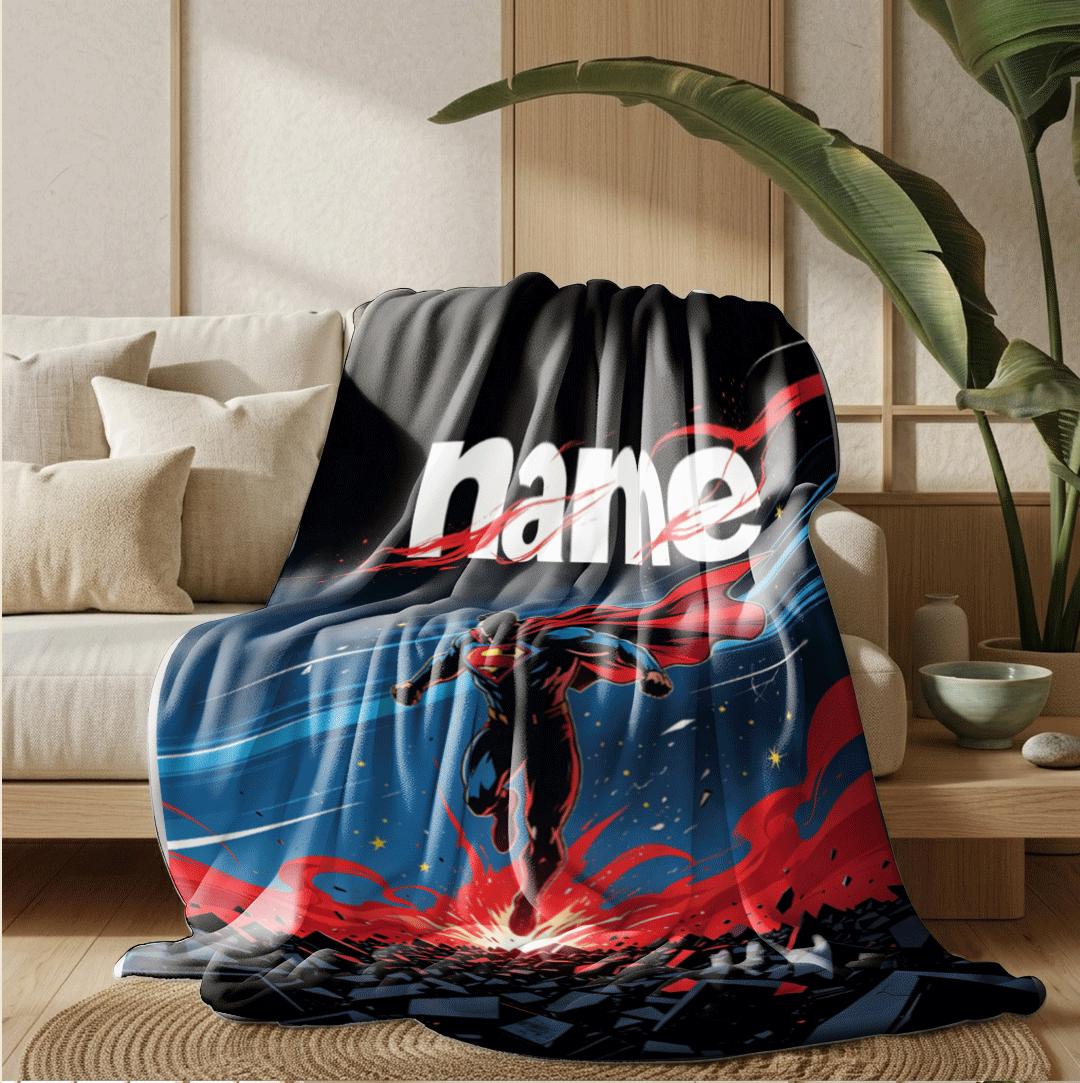 Storm Superman print single blanket cool portable blanket kid blanket Customized name sofa blankets birthday gift