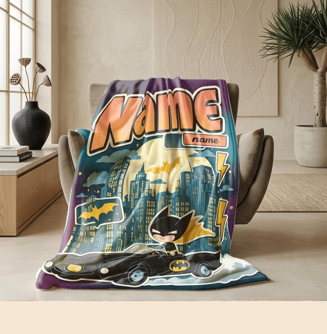 Pop batman print dorm blanket lovely sofa blanket travel blanket air conditioning blankets Customized name surprise gift household decor