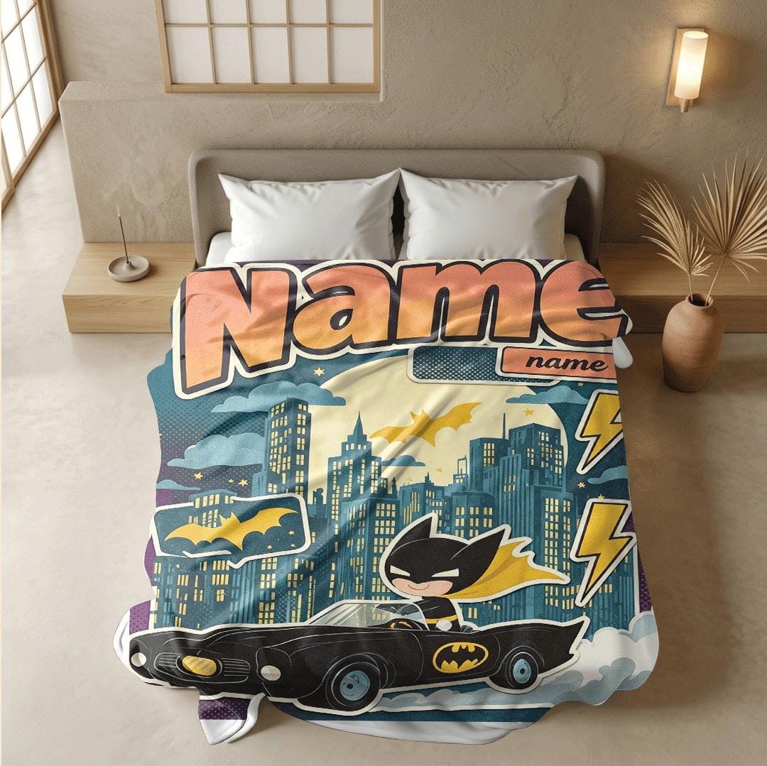 Pop batman print dorm blanket lovely sofa blanket travel blanket air conditioning blankets Customized name surprise gift household decor