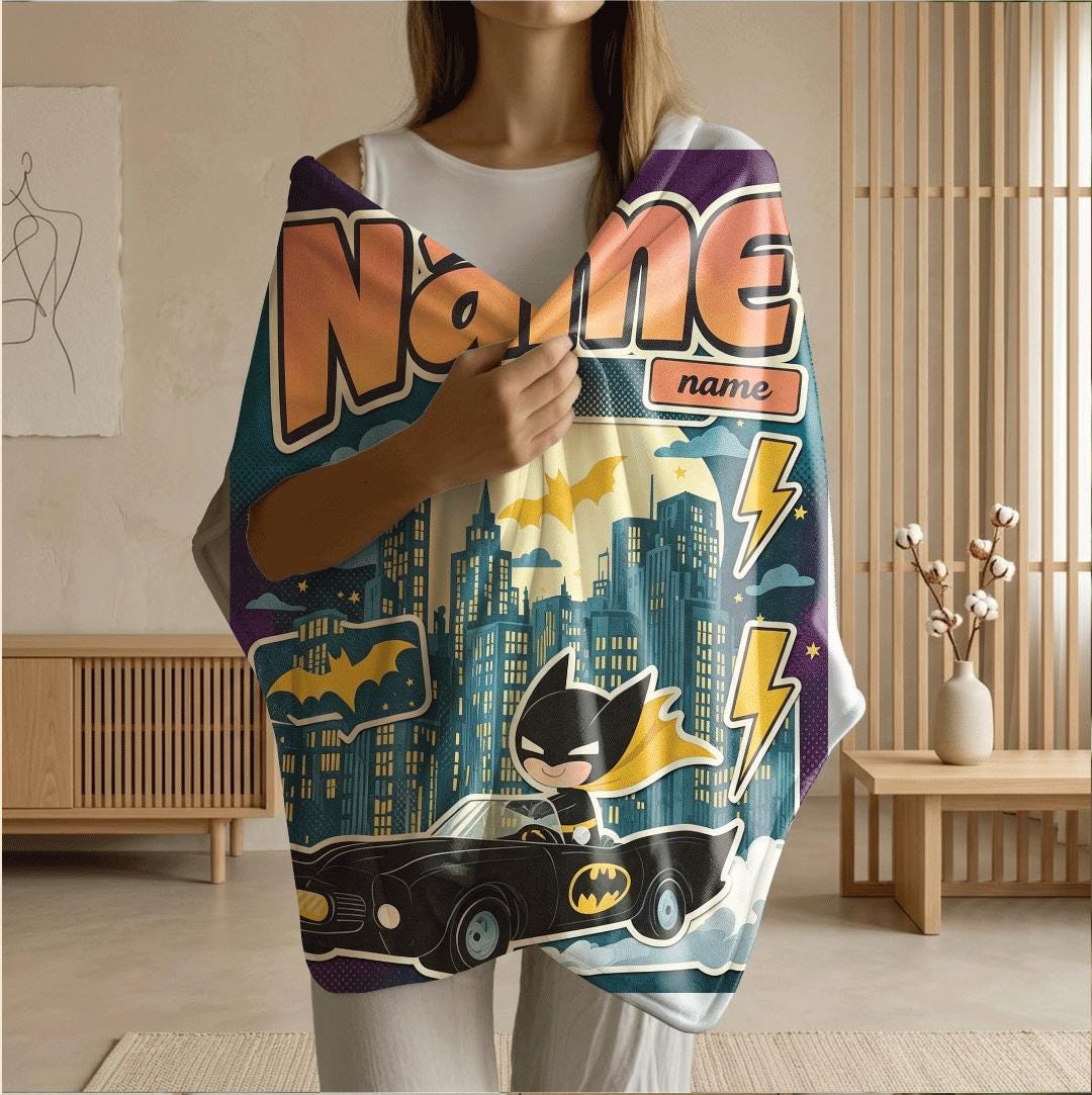 Pop batman print dorm blanket lovely sofa blanket travel blanket air conditioning blankets Customized name surprise gift household decor