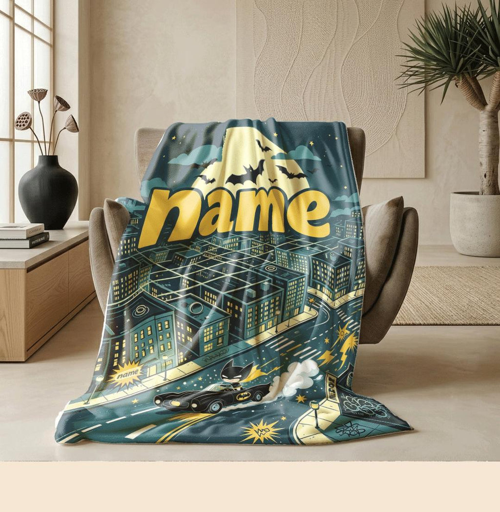 City batman print dorm blanket cool portable blanket car blanket air conditioning blankets Customized name party gift household item