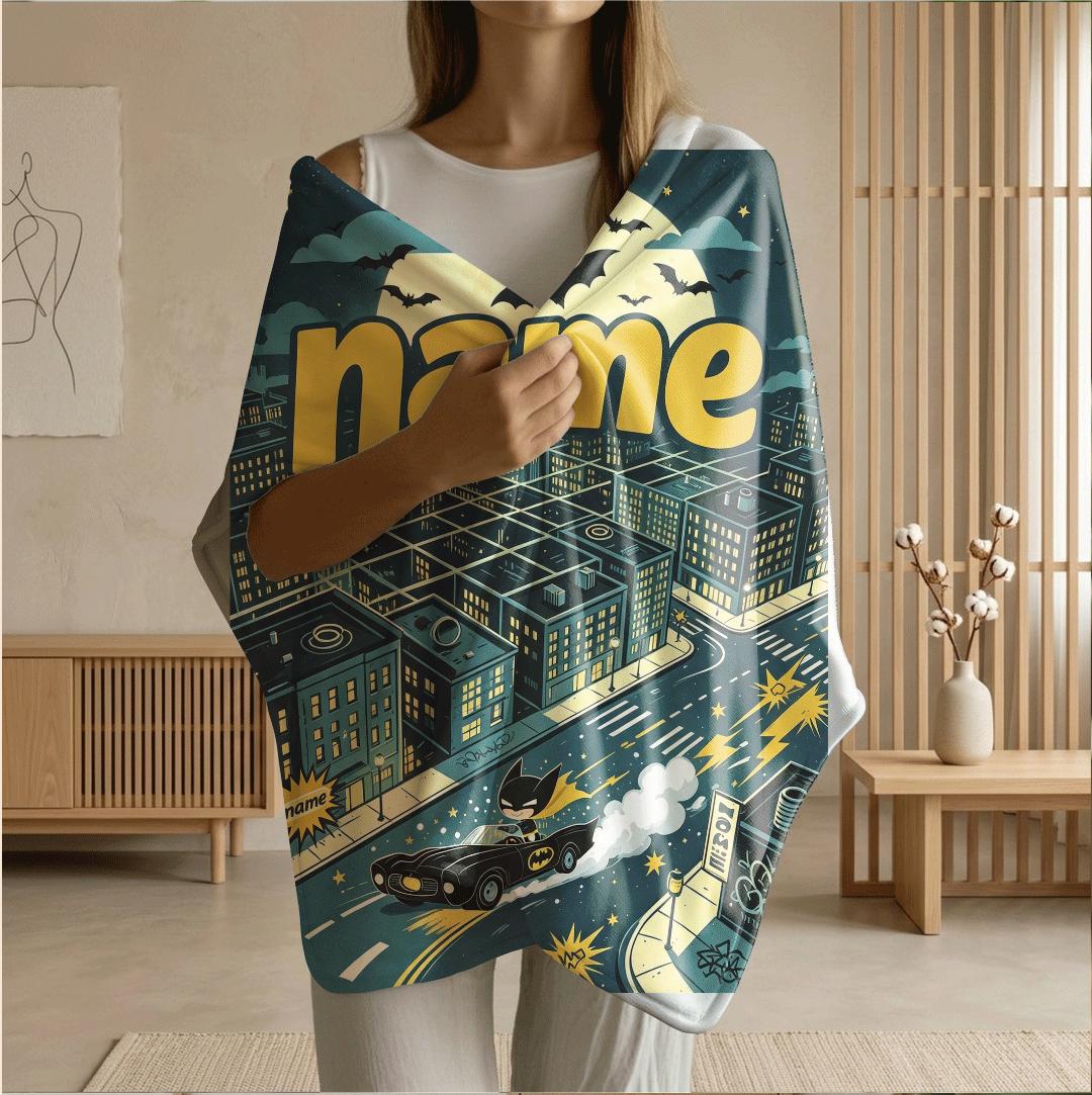 City batman print dorm blanket cool portable blanket car blanket air conditioning blankets Customized name party gift household item