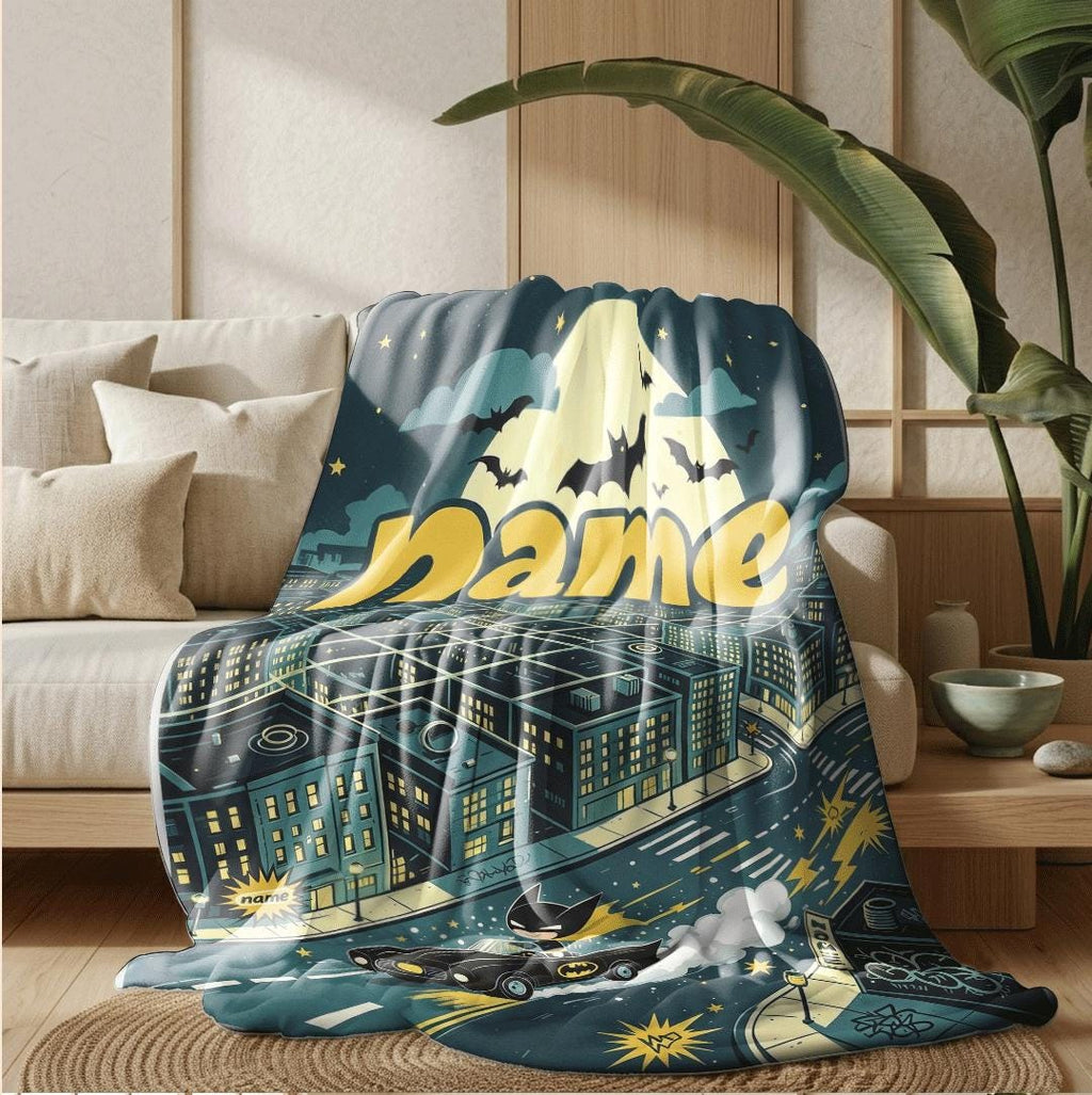 City batman print dorm blanket cool portable blanket car blanket air conditioning blankets Customized name party gift household item