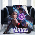 Personalized Fighting Game Blanket, Custom Name Flannel Throw, Gamer Gift Blanket, Soft Cozy Bed Sofa Blanket for Kids Adults