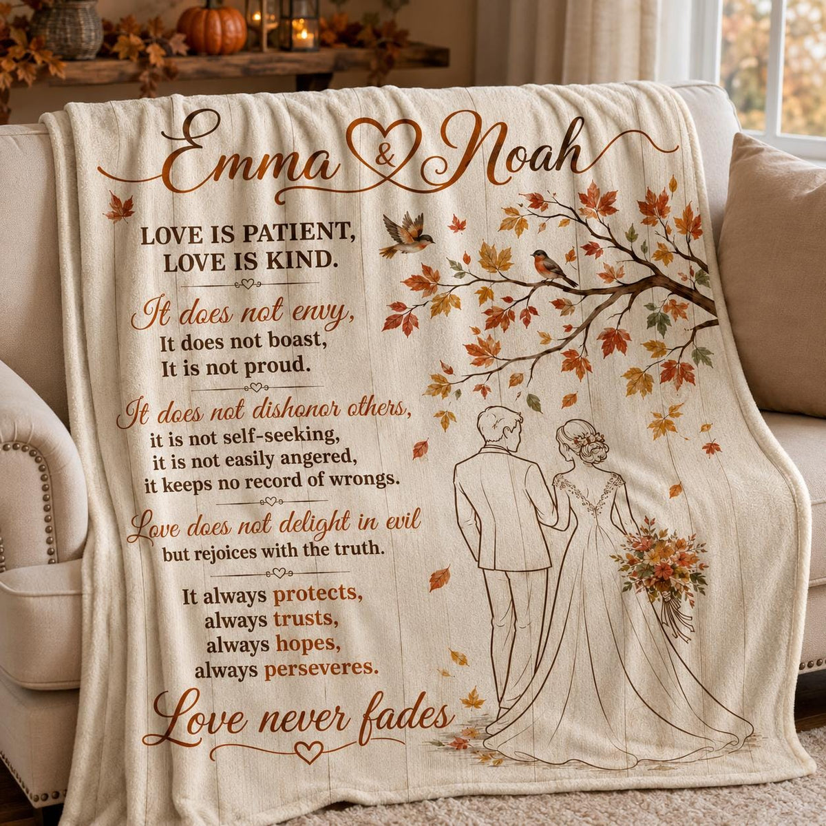 Wedding Gift, Bridal Shower Gifts for Bride, Couple Blanket from Photo, Wedding Anniversary Gift for Husband Wife, Romantic Keepsake Throw
