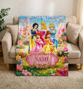 Princess Crew Custom Name Blanket Soft Throw, Candy Castle Flannel Keepsake Gift For Girls