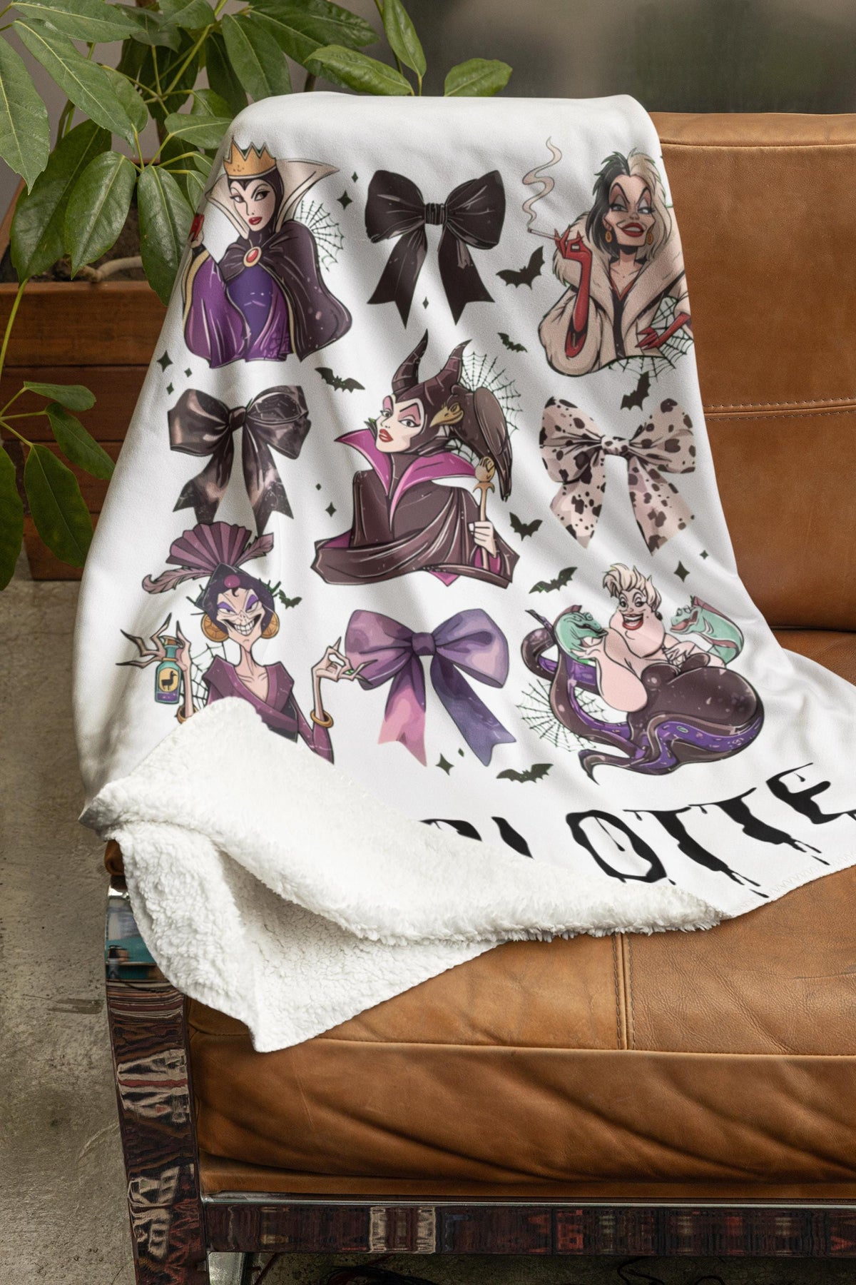 Personalized Disney Villains Blanket, Custom Name Villains Blanket, Disney Halloween Gift, Disney Witch Maleficent Ursula Evil Queen Blanket