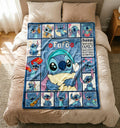 Adorable Multi‑Expression Stitch Blanket Soft Throw, Customized Name Cartoon Fleece Throw for Bedroom Decor