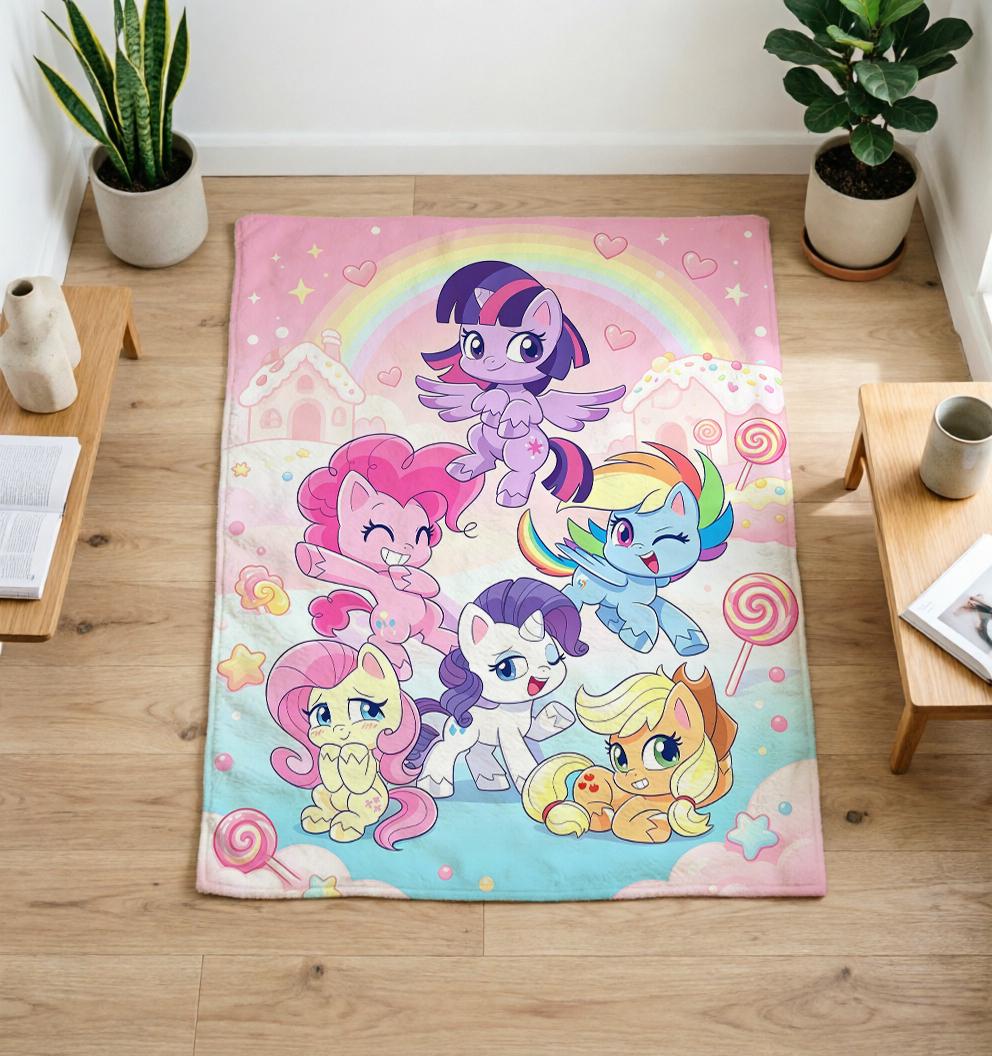 My Little Pony Blanket Soft Throw, Cute Cartoon Throw, Perfect Gift For Girls