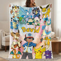 Personalized Anime Trainer Blanket Custom Name | Kids Birthday Gift Cozy Throw Blanket