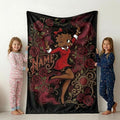 Customizable Betty Boop Red Dress Blanket: Dark Roses, Smoke Fleece Throw