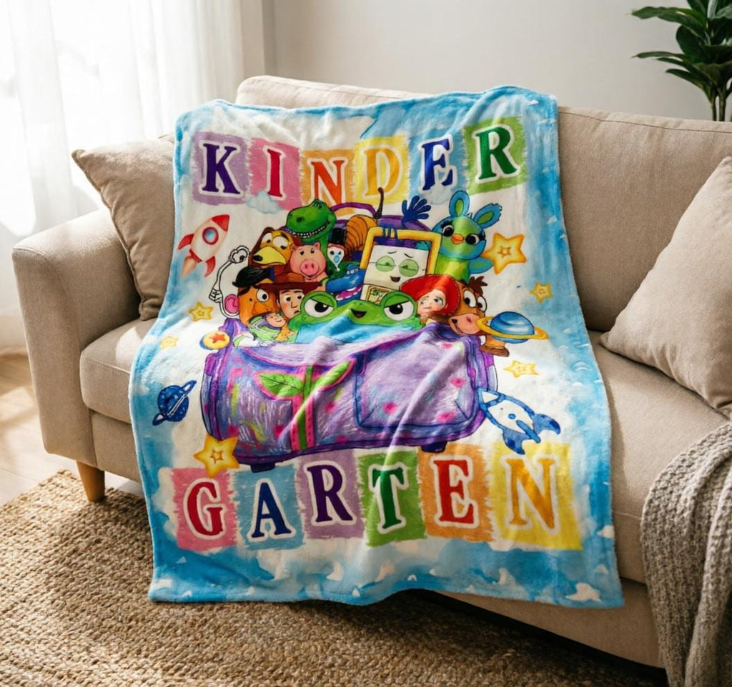 Toy Story Kindergarten Blanket Soft Throw, Kids Cartoon Plush Fleece Throw