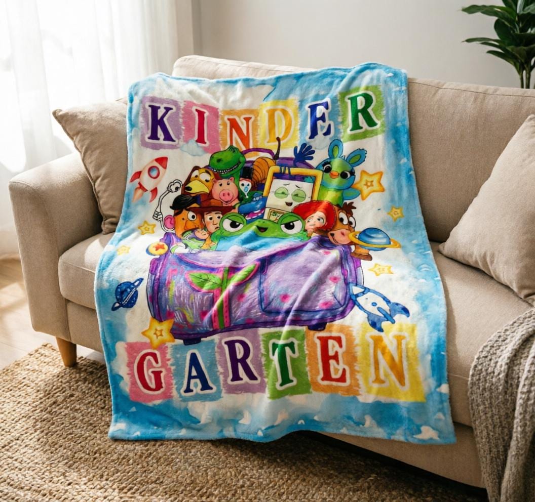 Toy Story Kindergarten Blanket Soft Throw, Kids Cartoon Plush Fleece Throw