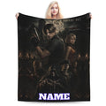 Personalized Survival Horror Flannel Blanket, Custom Name Dark Action Throw, Soft Cozy Gamer Blanket, Bedroom Sofa Travel Gift