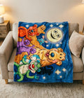 Bear In The Big Blue House Blanket, Vintage Cartoon Flannel Throw