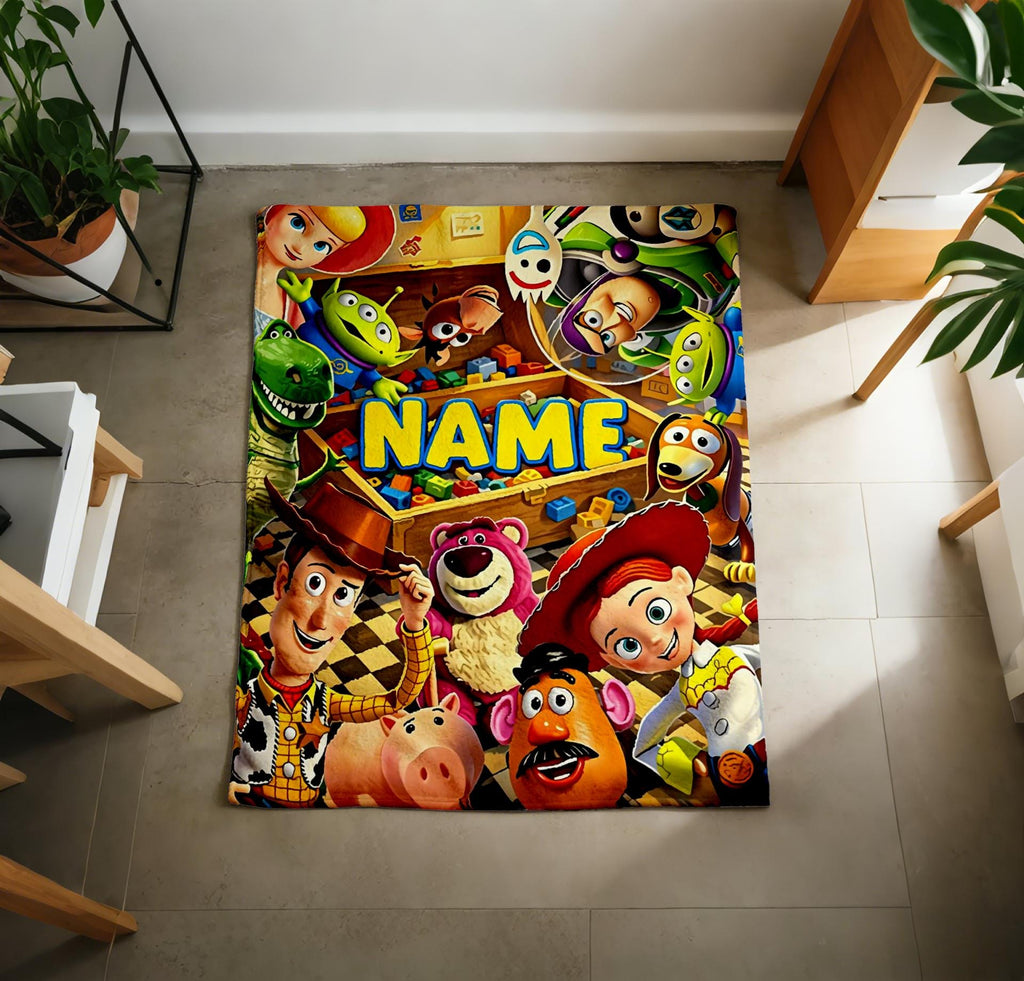 Personalized Toy Story Fleece Blanket – Custom Name Kids Throw (Birthday Gift)