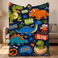 Personalized Dinosaur Blanket for Boys, Custom Name Dino Baby Blanket, T-Rex Toddler Gift, Kids Dinosaur Bedding, Baby Shower Gift