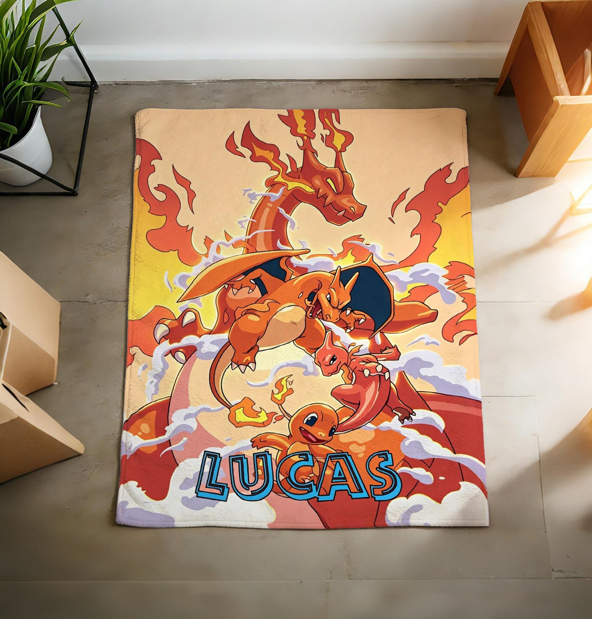 Custom Name Pokemon Character Blanket Soft Throw Warm Plush Child Keepsake Gift