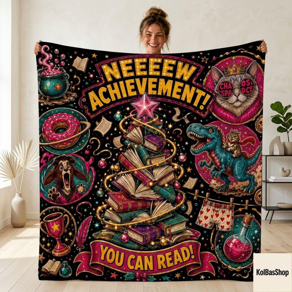 Custom Dungeon Crawler Carl Blanket, Princess Donut Blanket, Mongo Is Appalled, New Achievement LitRPG Gift, Personalized Reader Blanket