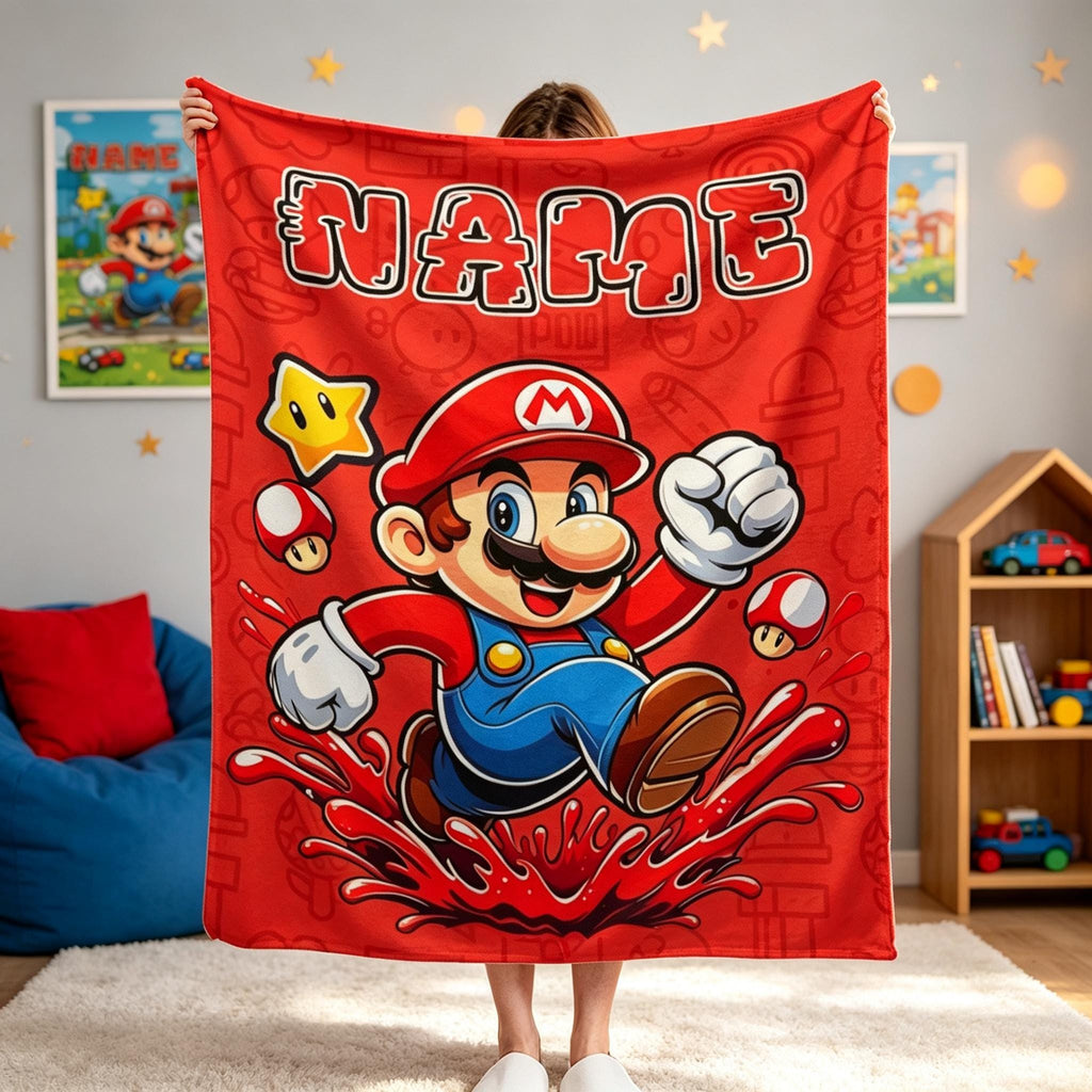 Personalized Game Blanket, Custom Boy Blanket, Gamer Kids Throw, Birthday Gift