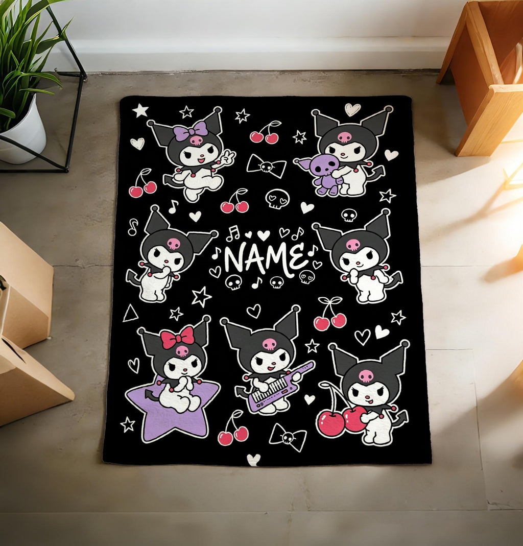 Custom Name Sanrio Kuromi Blanket Soft Throw Warm Plush Youth Keepsake Gift