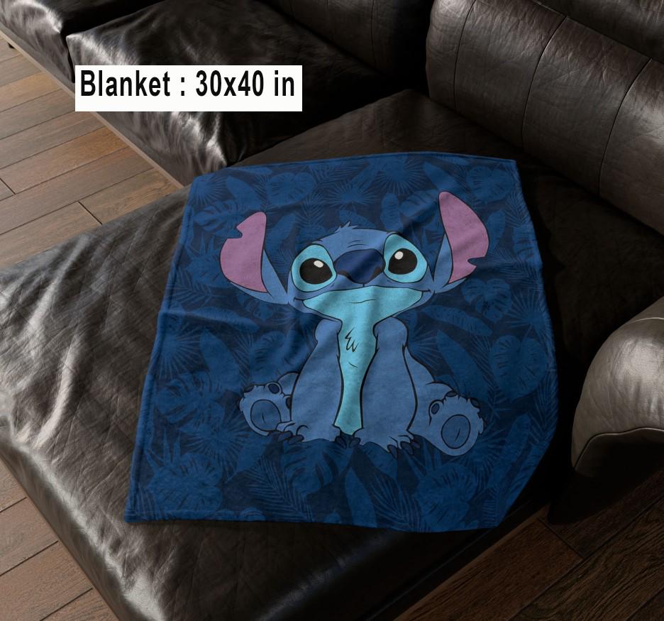 Cute Stitch Magic Kingdom Fleece Blanket, Disneyland Lilo and Stitch Blanket, Stitch Cartoon Movie Blanket, Disneyland Christmas Gifts