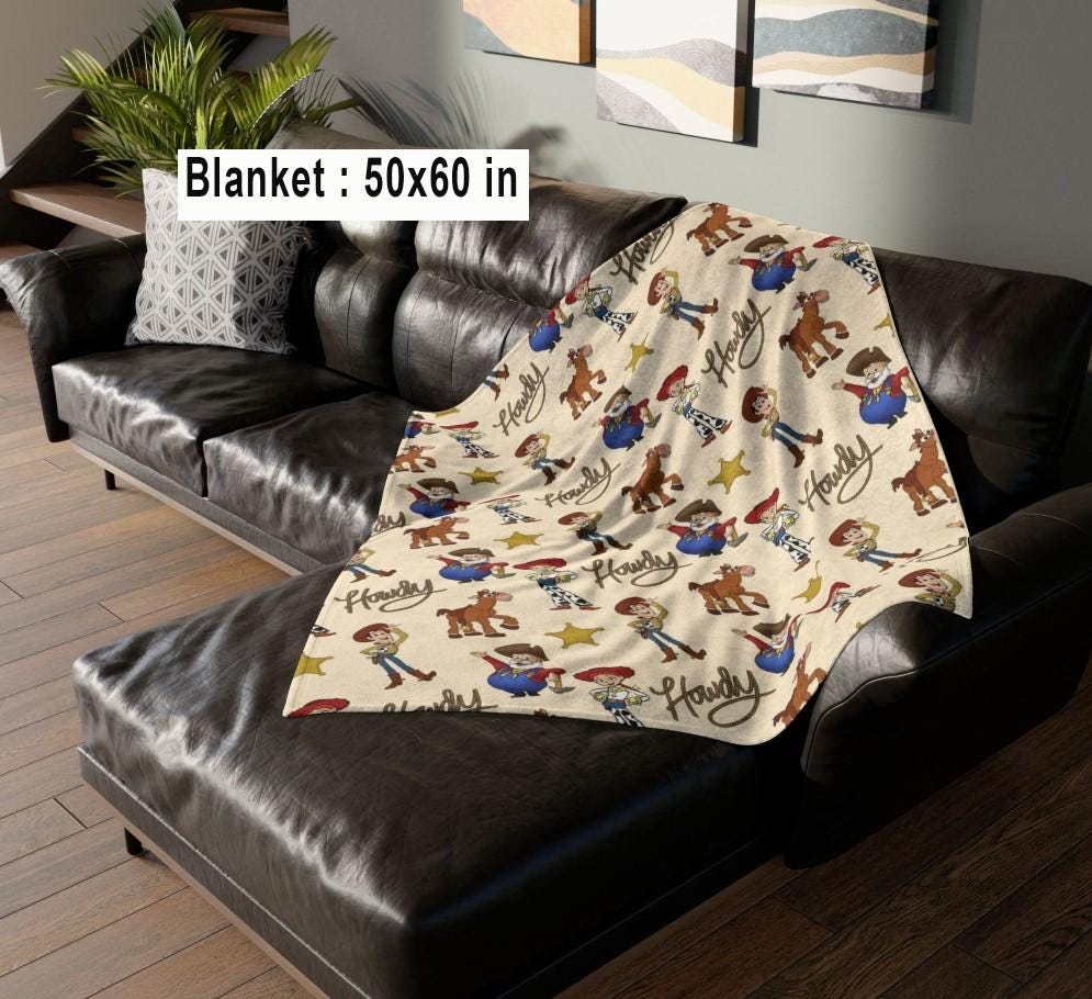 Toy Story Howdy Fleece Blanket, Toy Story Nursery Decor, Gift for Baby, Woody Jessie Cowboy Disneyland Blanket, Baby Shower Present