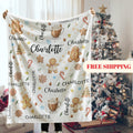 Personalized Gingerbread Blanket,Custom Name Flannel Throw,Christmas Home Decor,Holiday Family Gift,Christmas Eve Keepsake,Winter Gift