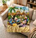 Personalized Disney Coquette Watercolor Blanket, Mickey and Friends Blanket, Magic Kingdom Blanket, Disney Birthday Girl, Disneyland Blanket
