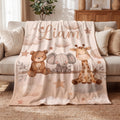 Personalized Safari Animal & Elephant Baby Blanket, Gender Neutral Woodland Nursery Decor, Custom Hot Air Balloon Swaddle, Fall Gift