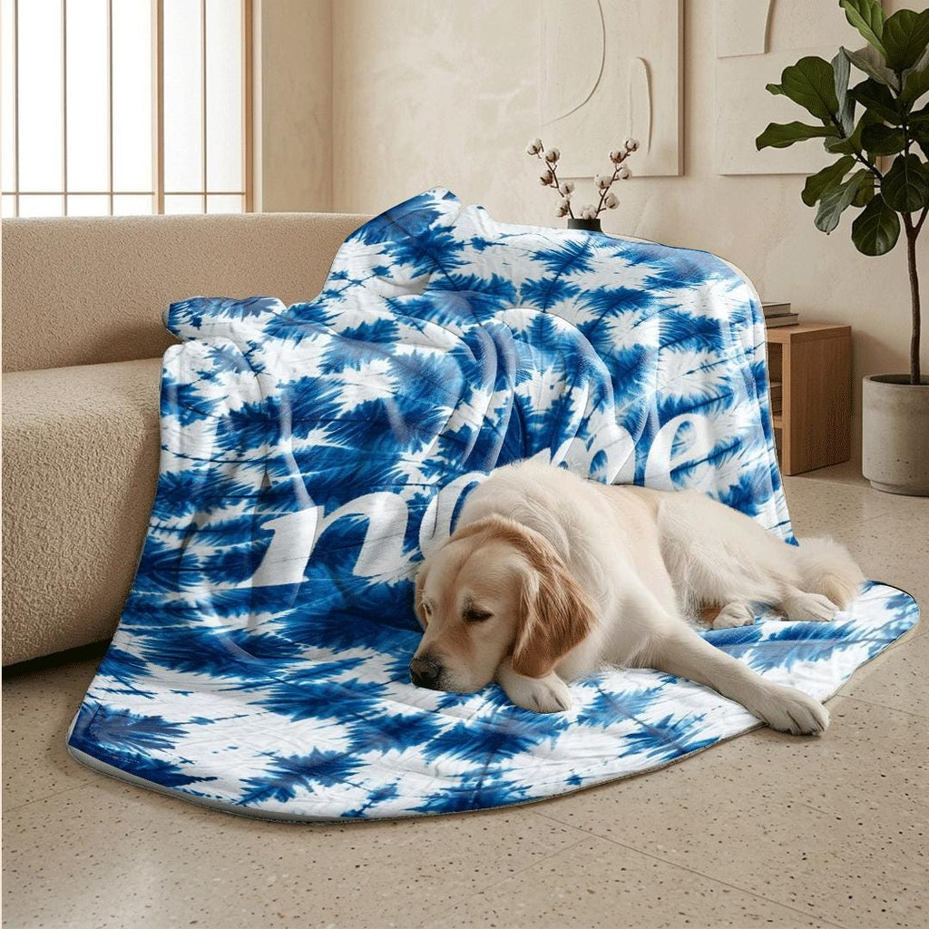Spiral tie‑dye print Customized name single blanket dormitory blanket sofa blanket boho vibe gift‑ready all‑season blankets