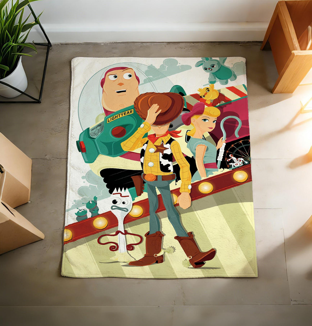 Toy Story Blanket Soft Throw, Kids Cartoon Fan Birthday Gift