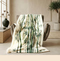 Ink bamboo print fresh‑vibe kids blanket car blanket dormitory blanket Customized name birthday gift lunch break blankets