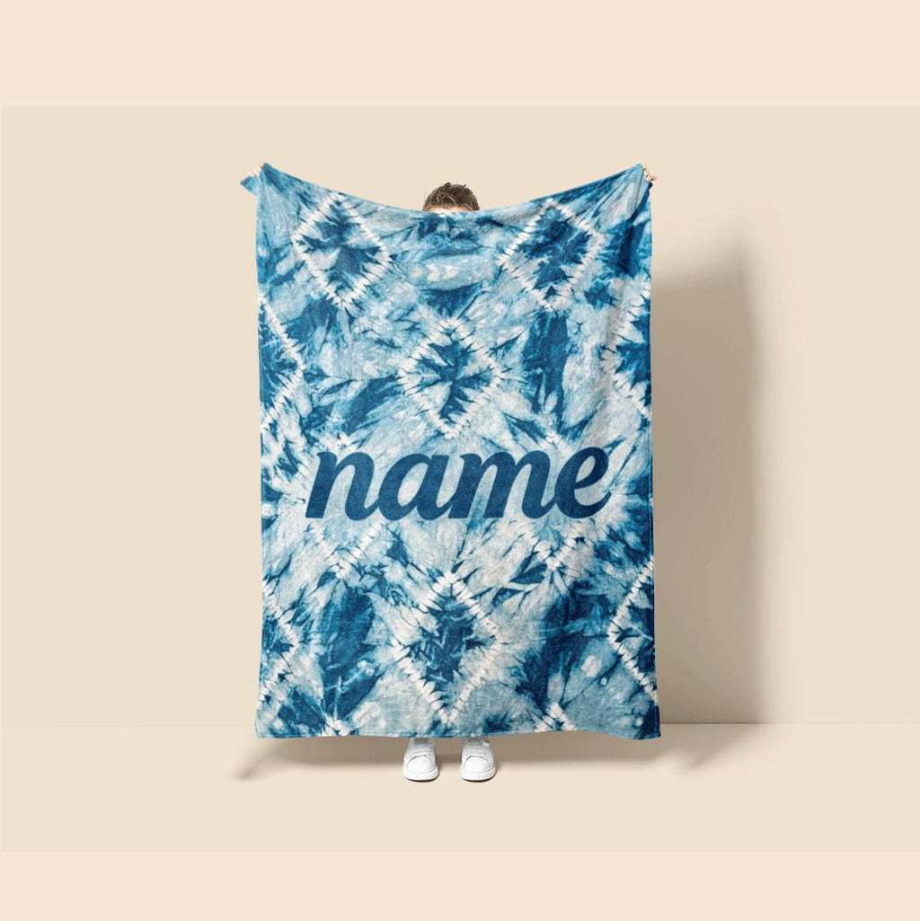 Tie‑dye geometric print boho‑style dormitory blanket pet blanket hotel blanket Customized name birthday gift Nap blankets