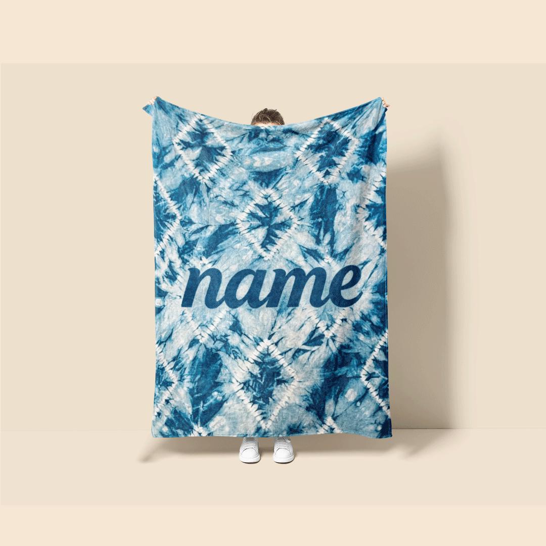 Tie‑dye geometric print boho‑style dormitory blanket pet blanket hotel blanket Customized name birthday gift Nap blankets