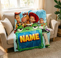 Custom Name Toy Story Blanket Soft Throw, Frog Frame Art, Gift For Cartoon Fans