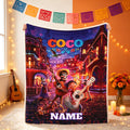 Personalized Music Adventure Flannel Blanket, Custom Name Guitar Family Throw, Soft Cozy Kids Bedroom Sofa Travel Gift