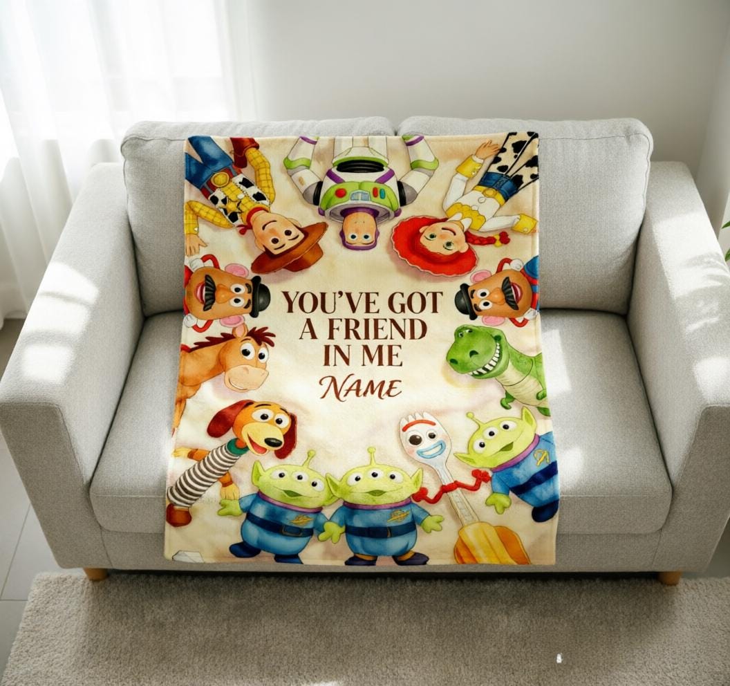 Custom Name Toy Story Quote Blanket Soft Throw, Woody Buzz Jessie Alien Throw Blanket, Birthday Gift For Children