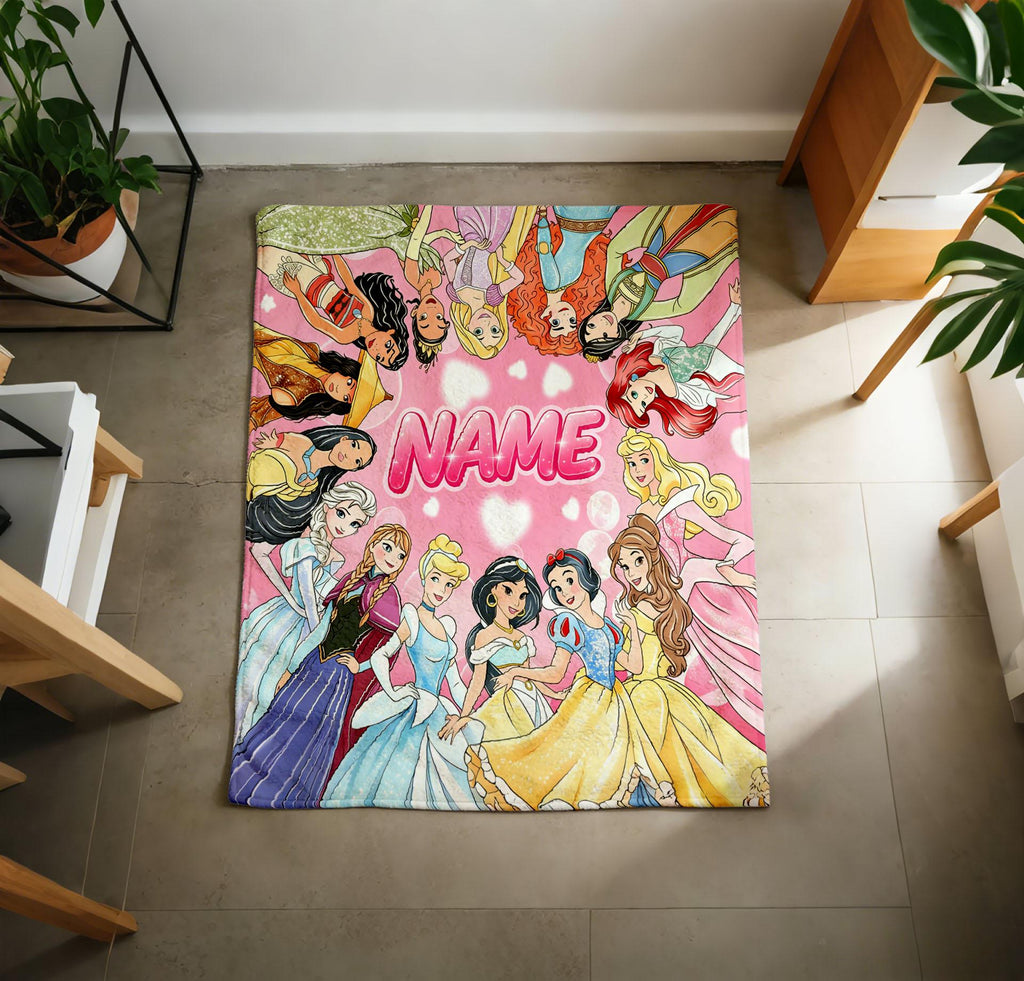 Personalized Princess Girls Blanket Soft Throw, Custom Name Cozy Throw, Unique Keepsake Gift For Princess Fan