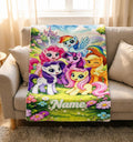 Personalized My Little Pony Fleece Blanket, Custom Name Pastel Nursery Decor