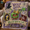 Custom Name Poison Apple Evil Queen Who Is The Fairest Of Them All Fleece Blanket, Snow White Villain Halloween Blanket, WDW Soft Sofa Throw