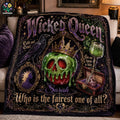 Personalized Poison Apple Evil Queen Who Is The Fairest Of Them All Fleece Blanket, Snow White Villain Halloween Blanket Soft Sofa Throw