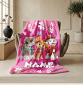 PAW Patrol Rescue Squad, Pink Floral Blanket, Hero Dog Throw, Cute Girls Bedding, Nursery Room Gift