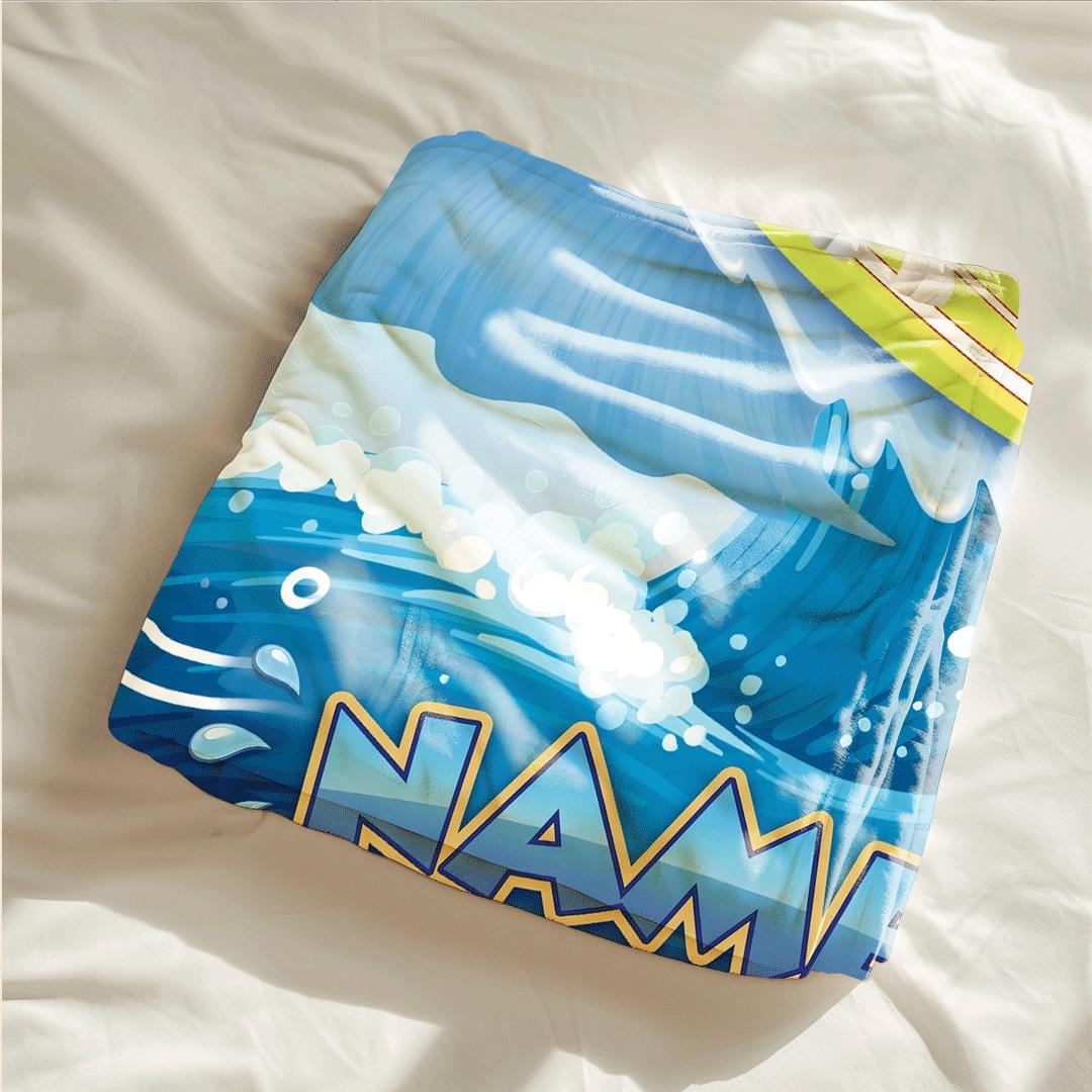 PAW Patrol Surfing Blanket, Big Wave Dog Throw, Summer Beach Hero Bedding, Boys Vacation Gift