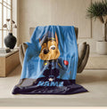 PAW Patrol Chase Blanket, Blue Police Car Throw, Hero Dog Silhouette Bedding, Brave Boys Room Gift