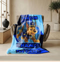 PAW Patrol Sprint Blanket, Blue Diamond Grid Throw, Police Dog Bedding, Active Boys Room Gift