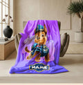 PAW Patrol Chase Blanket, Purple Abstract Throw, Police Dog Bedding, Boys Hero Gift