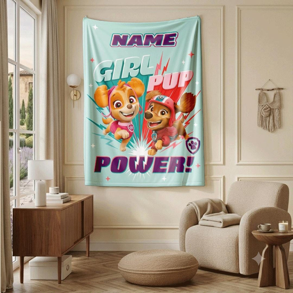 PAW Patrol Skye Liberty, Pop Art Poster Blanket, Hero Girls Bedding, Brave Rescue Pup Gift