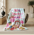 PAW Patrol Valentine Blanket, Heart Balloon Dog Throw, Sweet Squad Bedding, Kids Party Gift